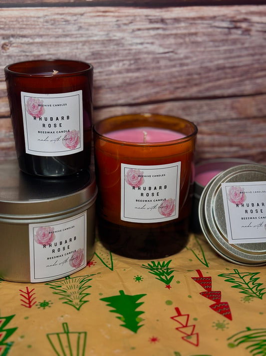 Rhubarb and Rose Candles